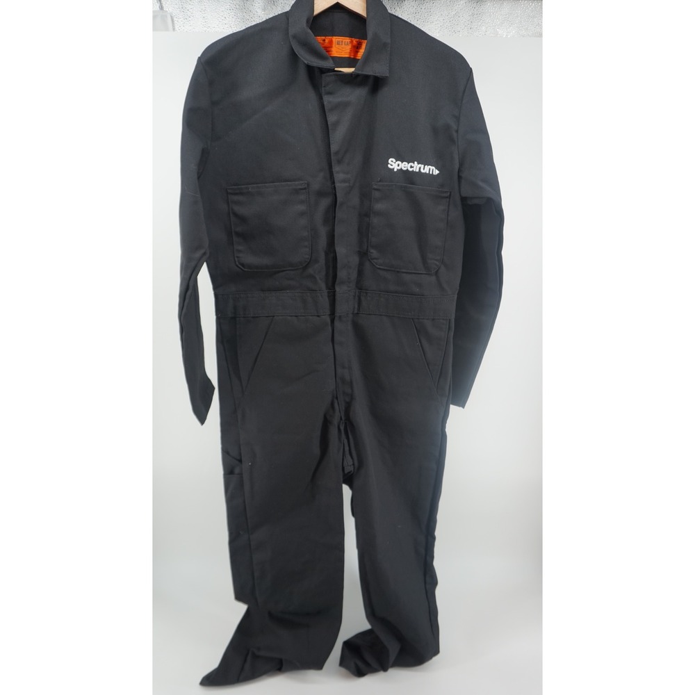 Red Kap Mens Spectrum Workwear‎ Coveralls Black Long Sleeve Twill CT10BK2 36 RG